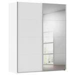 SCHWEBETÜRENSCHRANK 181/223/68 cm 2-türig Weiß  - Alufarben/Weiß, Basics, Glas/Holzwerkstoff (181/223/68cm) - Novel