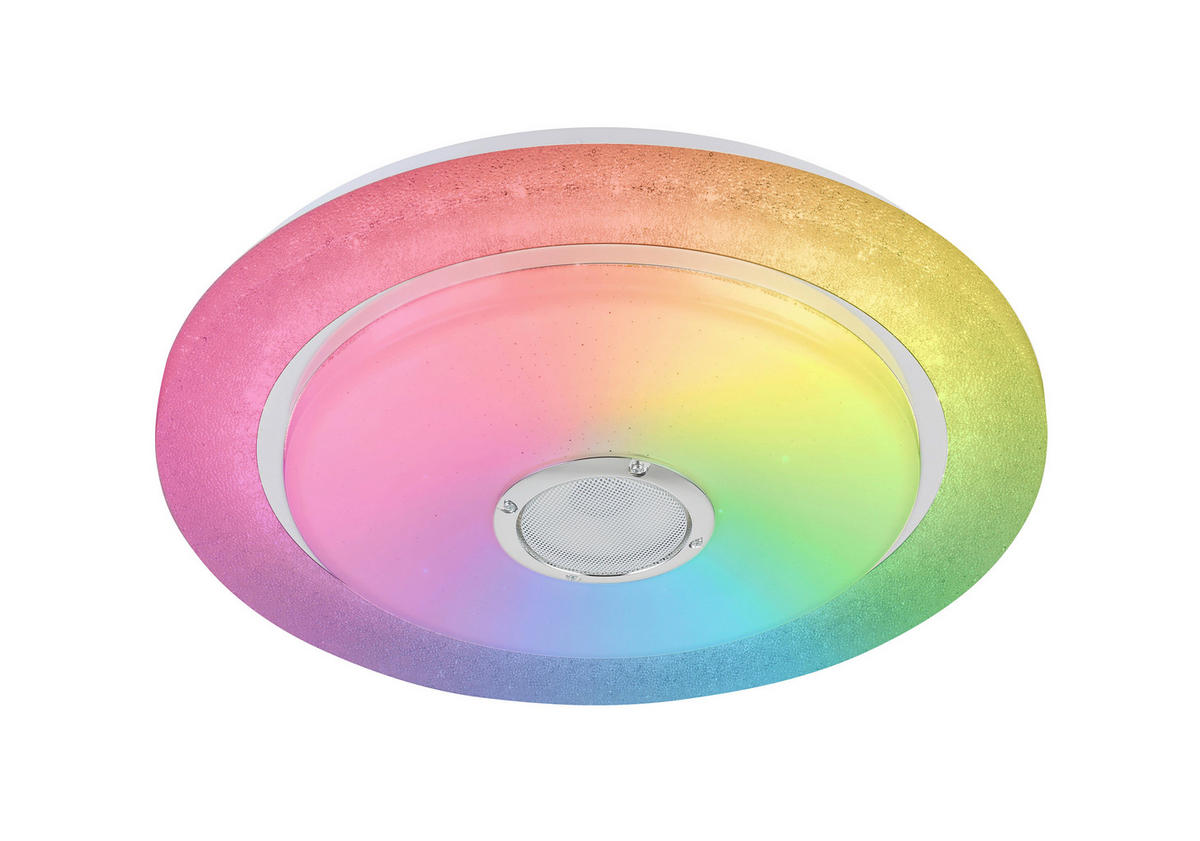 LED-DECKENLEUCHTE 38/8 cm    - Chromfarben/Weiß, Trend, Kunststoff/Metall (38/8cm) - Novel