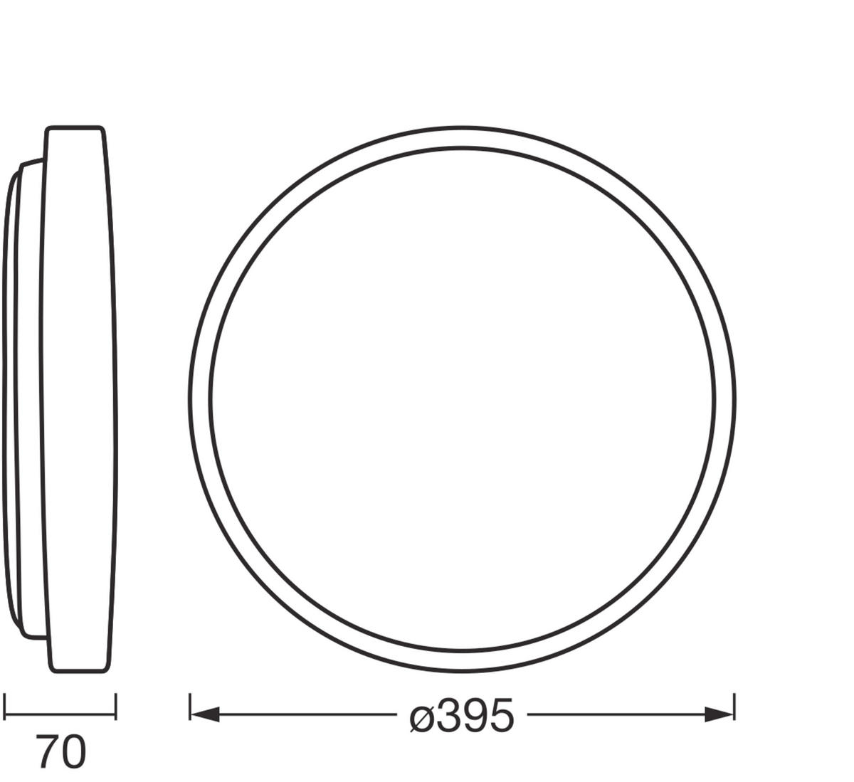LED-DECKENLEUCHTE 39.5/7 cm   - Basics, Kunststoff/Metall (39.5/7cm) - Osram