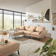 ECKSOFA  in Flachgewebe Lachsfarben  175-224/255-365 cm  - Schwarz/Lachsfarben, Design, Textil/Metall (175-224/255-365cm) - Dieter Knoll