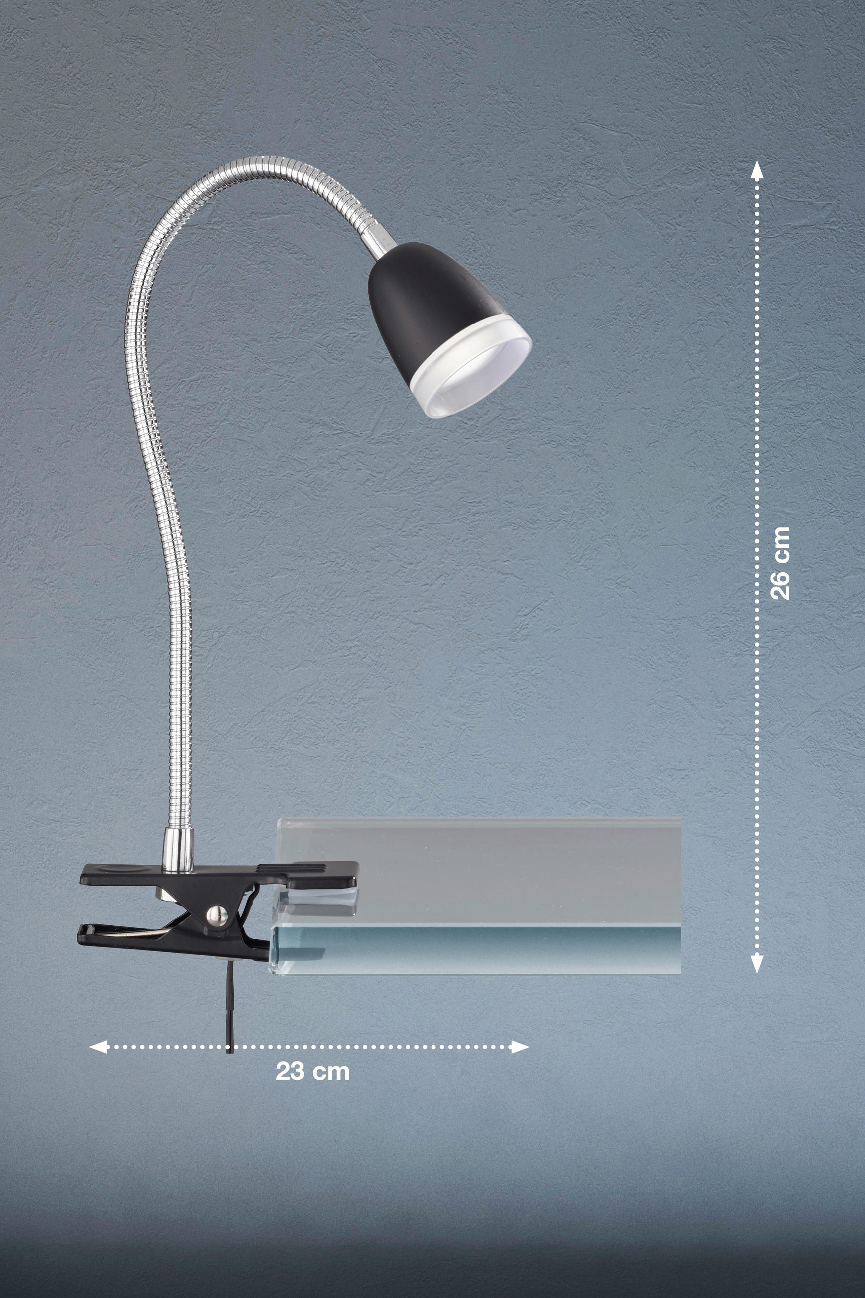 LED-KLEMMLEUCHTE 6/26 cm   - Schwarz, KONVENTIONELL, Metall (6/26cm) - Schöner Wohnen