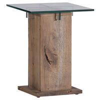 BEISTELLTISCH 40/40/50 cm Eiche massiv Eichefarben quadratisch  - Eichefarben, Design, Glas/Holz (40/40/50cm)