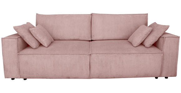 SCHLAFSOFA Cord Rosa - Schwarz/Rosa, KONVENTIONELL, Kunststoff/Textil (240/89/100cm) - Carryhome