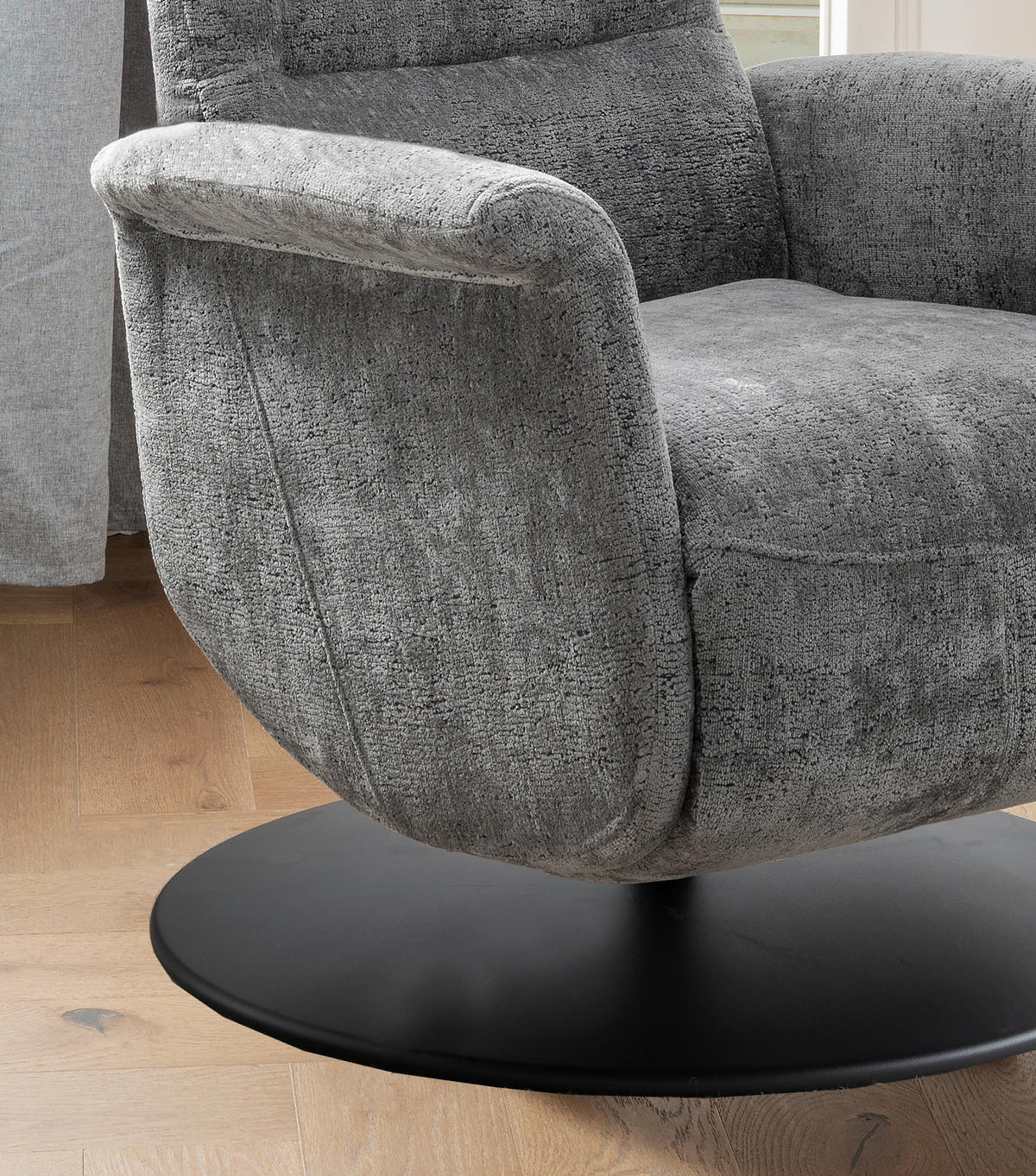 RELAXSESSEL LATINA Kopfteilverstellung, Fußteilverstellung, Rücken echt    - Anthrazit/Schwarz, MODERN, Textil/Metall (72/118/85-165cm) - Livetastic