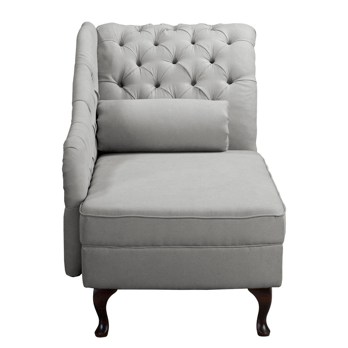 RÉCAMIERE Pako in Mikrofaser Grau  - Braun/Grau, Design, Holz/Textil (185/93/75cm) - Livetastic