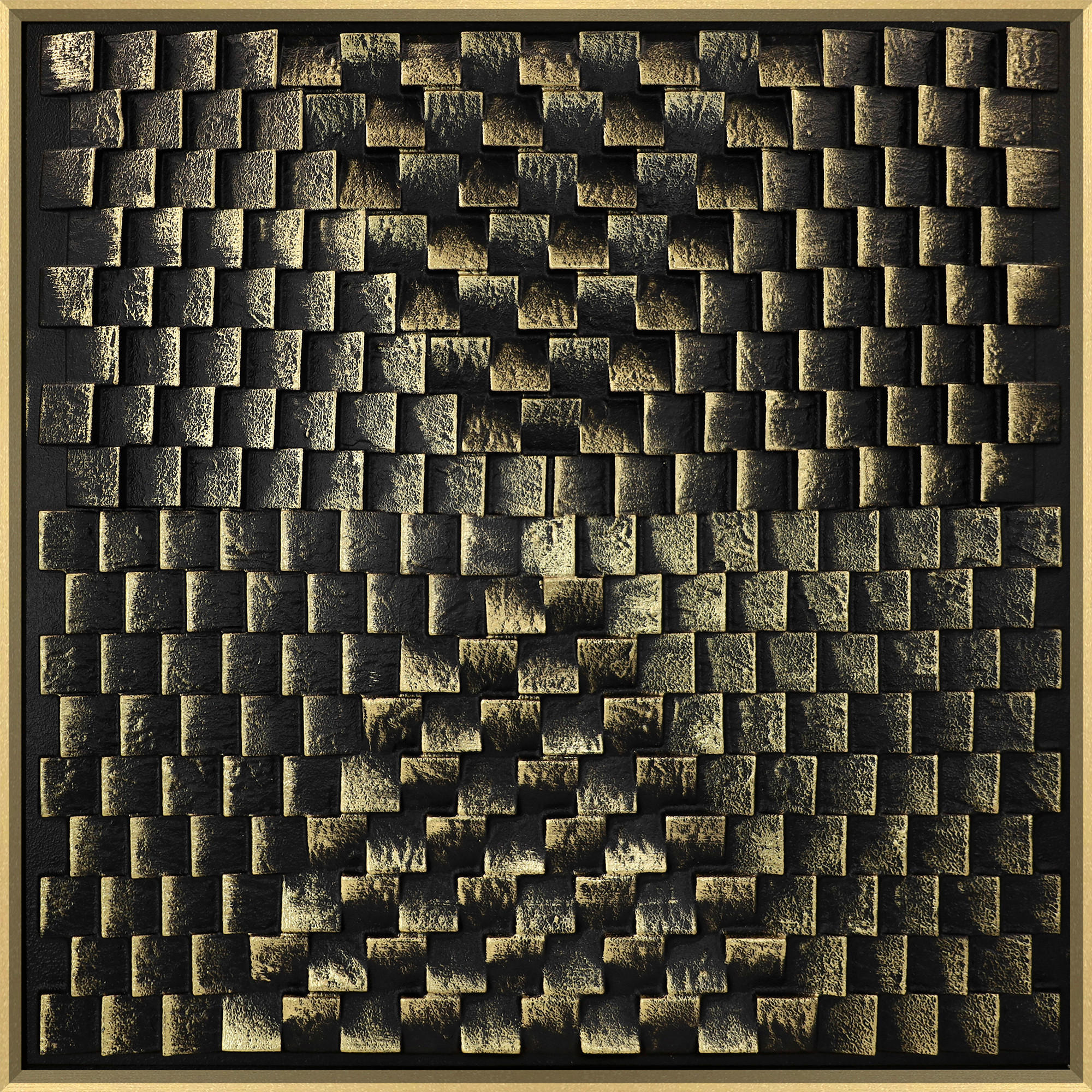 ORIGINALNA SLIKA   - zlatna/višebojna, Dizajnerski, pločasti materijal/plastika (100/100cm) - Monee