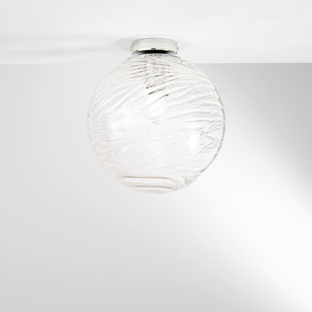 DECKENLEUCHTE Luce Ambiente e Design 30/30 cm   - Chromfarben/Transparent, KONVENTIONELL, Glas/Metall (30/30cm)