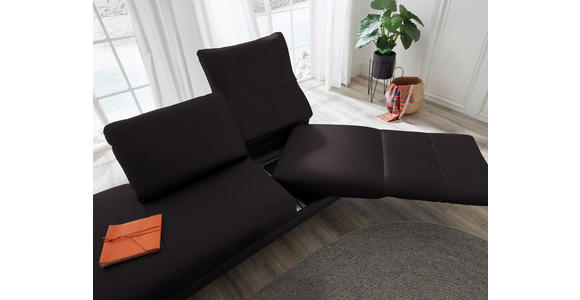 RÉCAMIERE in Echtleder Dunkelbraun - Chromfarben/Dunkelbraun, Design, Leder/Metall (209/85-109/95-16cm) - Dieter Knoll