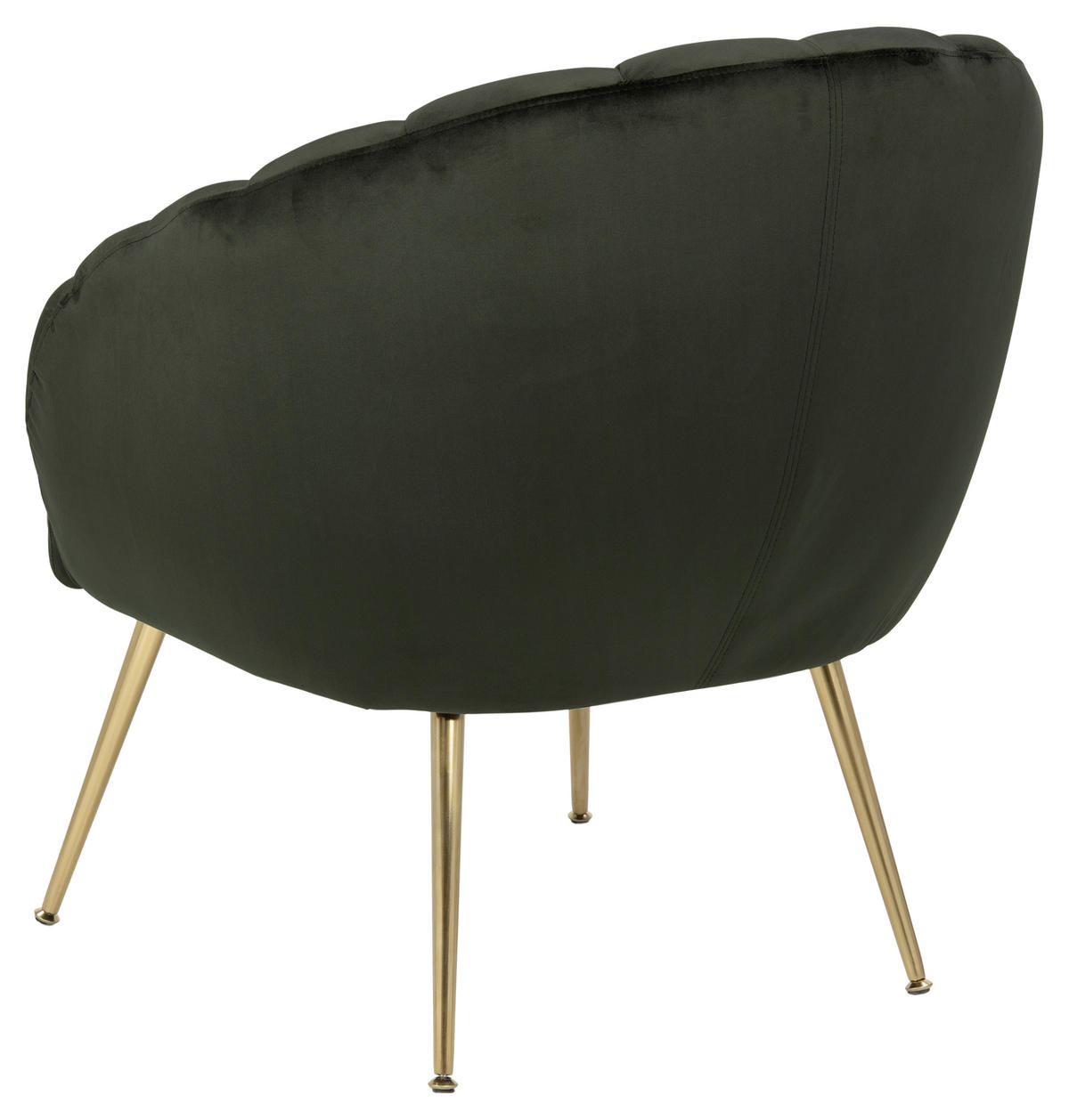 SESSEL Samt Dunkelgrün    - Dunkelgrün/Messingfarben, Design, Textil/Metall (76/81/76cm) - Ambia Home