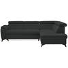 ECKSOFA in Webstoff Anthrazit  - Anthrazit/Schwarz, Design, Textil/Metall (260/203cm) - Stylife