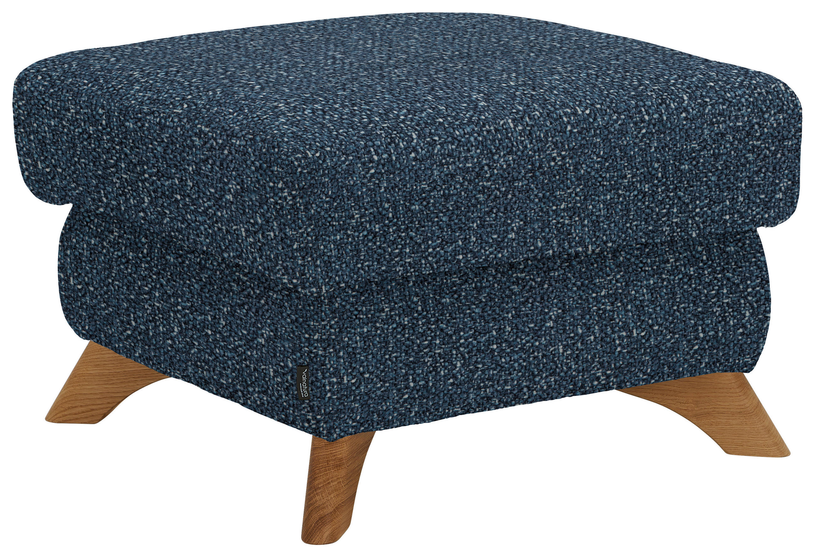 HOCKER in Textil Blau  - Blau/Eichefarben, Modern, Holz/Textil (65/47/65cm) - Valnatura