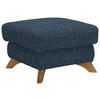 HOCKER in Textil Blau  - Blau/Eichefarben, Modern, Holz/Textil (65/47/65cm) - Valnatura
