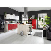 Bucătărie Pe Colț  240+120 cm  - culoare lemn arțar/roșu, Basics, material pe bază de lemn (240+120cm) - Venda