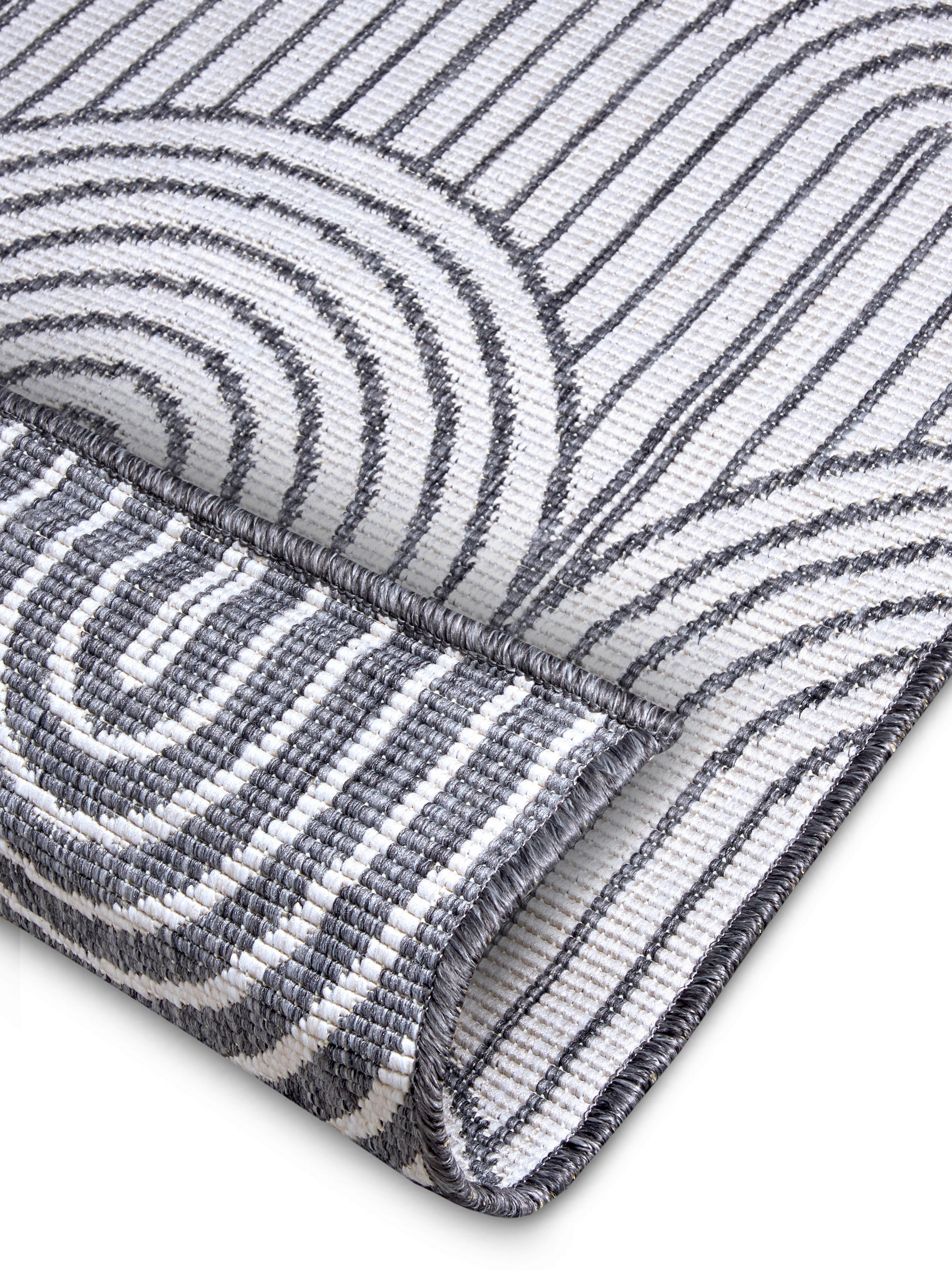 Thumbnail - Hanse Home Outdoorteppich Pangli, Silber, Weiß, Kunststoff, geometrisch, rechteckig, 200x290 cm, Oeko-Tex® Standard 100,...