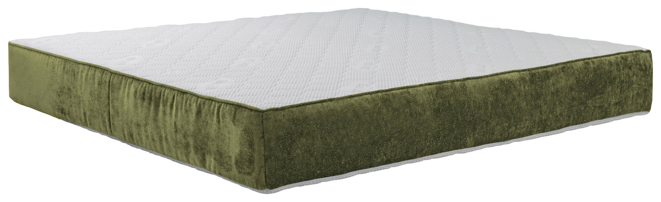 TASCHENFEDERKERNMATRATZE 180/200 cm Höhe ca. 25 cm - Weiß/Olivgrün, Trend, Textil (180/200cm) - Esposa