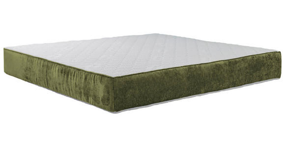 TASCHENFEDERKERNMATRATZE 180/200 cm Höhe ca. 25 cm - Weiß/Olivgrün, Trend, Textil (180/200cm) - Esposa