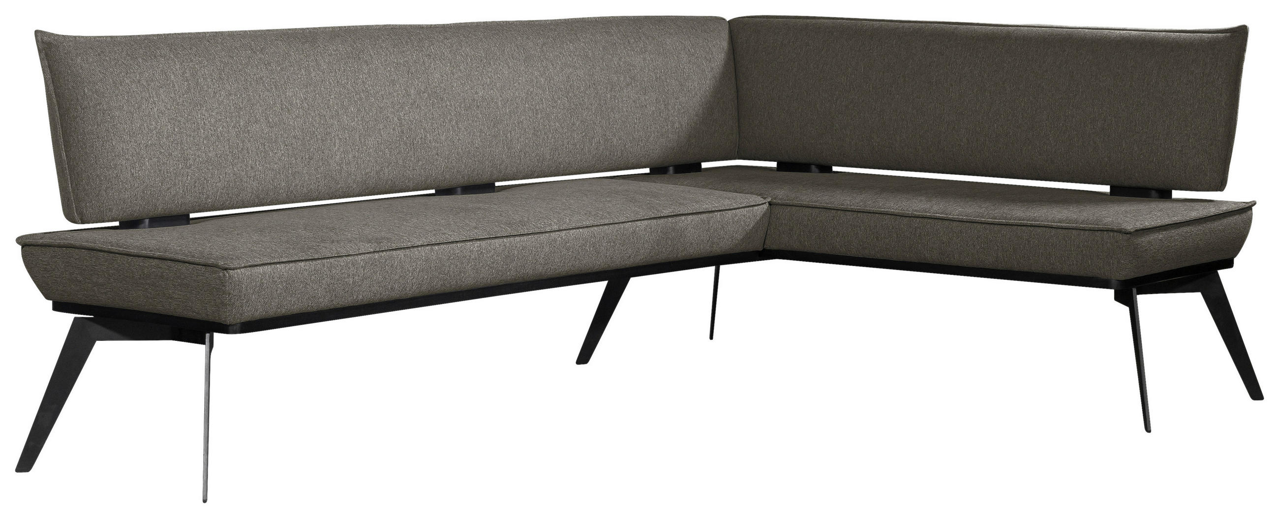 ECKBANK 235/165 cm Webstoff Dunkelgrau, Schwarz Buche massiv   - Dunkelgrau/Schwarz, Basics, Holz/Textil (235/165cm) - Carryhome