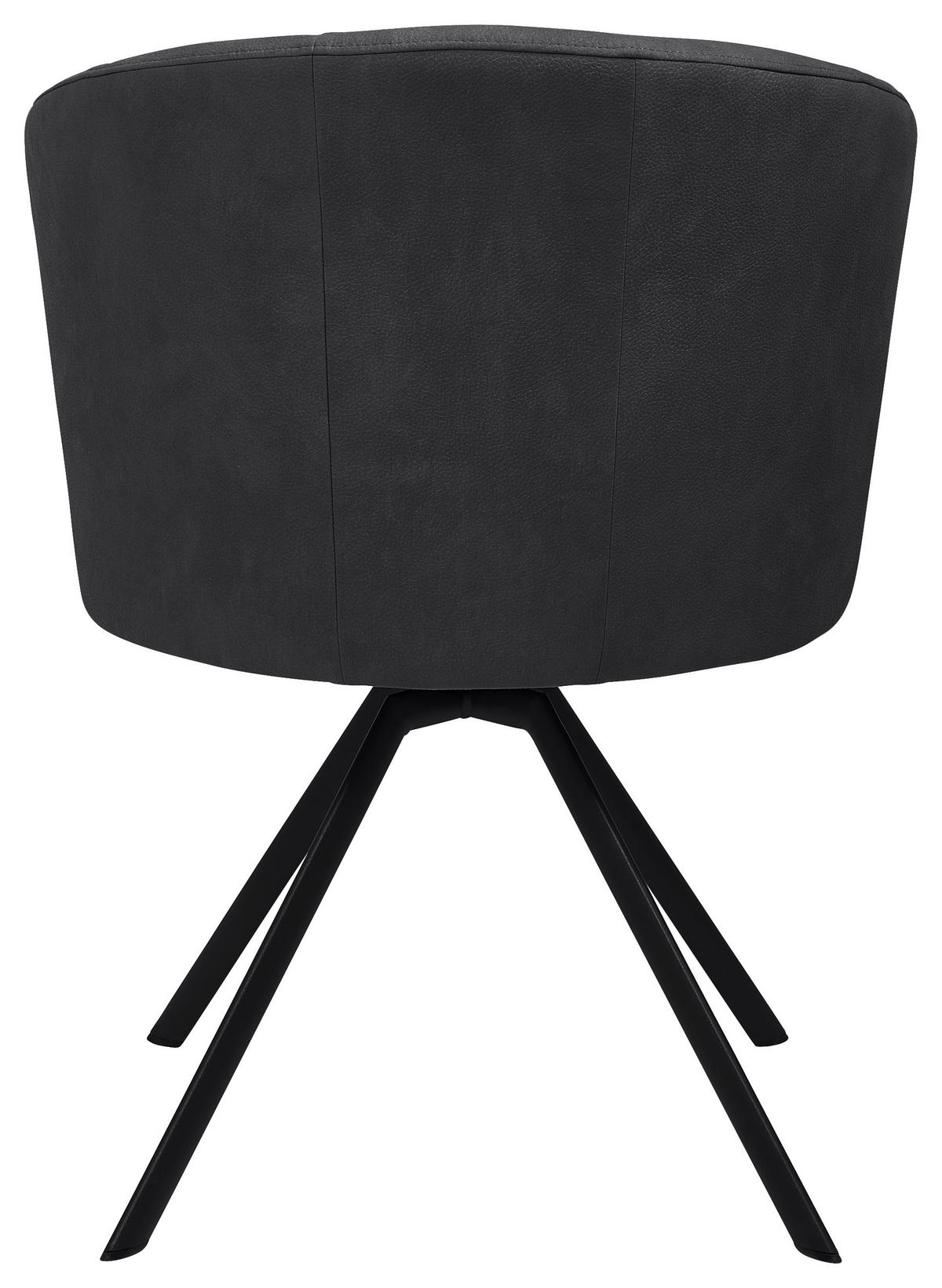 STUHL drehbar Anthrazit, Schwarz  - Anthrazit/Schwarz, Design, Textil/Metall (62/83/64cm) - Venjakob