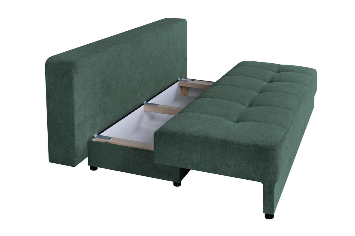 SCHLAFSOFA  mit Liegefunktion, Rücken echt Petrol  - Petrol/Schwarz, Design, Kunststoff/Textil (200/90/103cm) - P & B