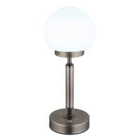 STOLNÍ LED LAMPA, dotykový stmívač, 11,5/28,5 cm  - černá/opál, Basics, kov/plast (11,5/28,5cm) - Globo