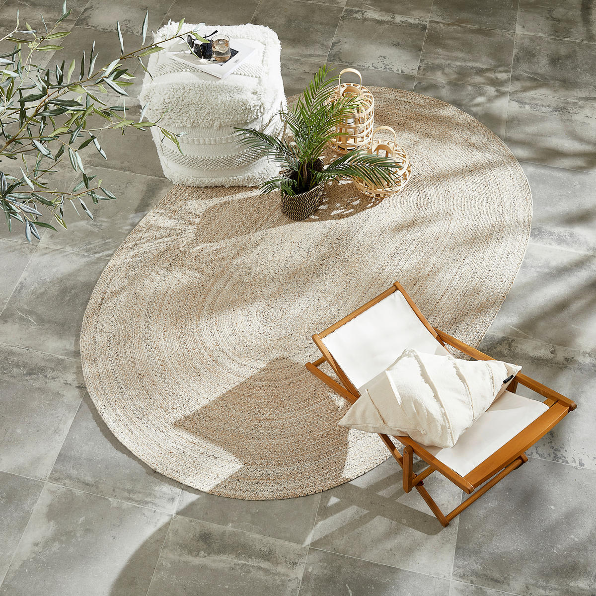 OUTDOORTEPPICH 160/230 cm Creme, Beige  - Beige/Creme, KONVENTIONELL, Textil (160/230cm) - Ambia Garden