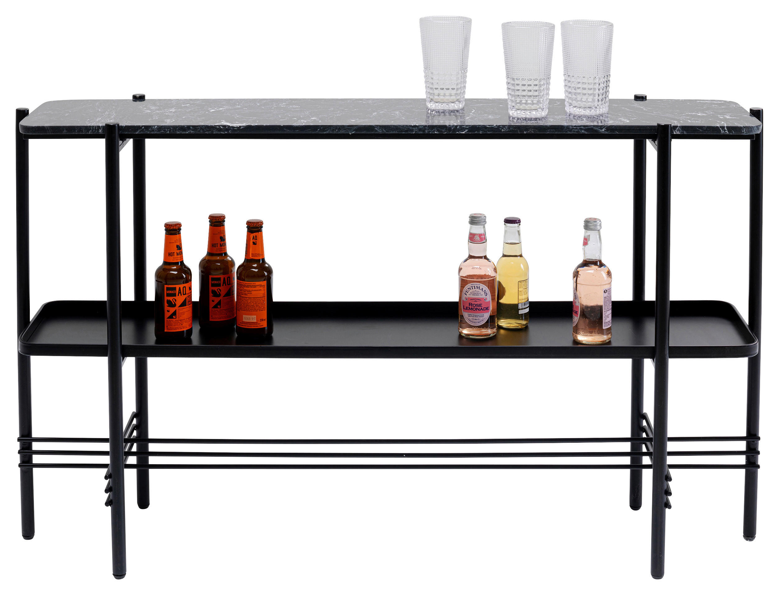 KONSOLENTISCH Schwarz  - Schwarz, Design, Stein/Metall (120/30/72cm) - Kare-Design