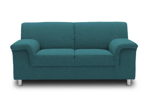2-SITZER-SOFA in Webstoff Petrol  - Chromfarben/Petrol, KONVENTIONELL, Textil/Metall (145/72/80cm) - MID.YOU