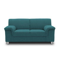 2-SITZER-SOFA Webstoff Petrol  - Chromfarben/Petrol, KONVENTIONELL, Textil/Metall (145/72/80cm) - MID.YOU