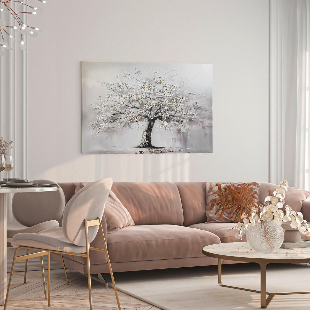 OBRAZ NA PLÁTNE, stromy, 100/70 cm  - čierna/sivá, Design, kompozitné drevo/textil (100/70cm) - Monee
