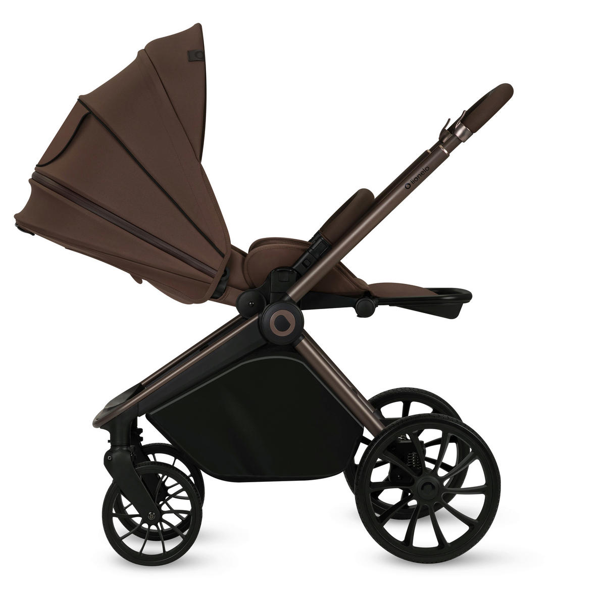 KINDERWAGENSET Mika Plus 3 in 1  - Schwarz/Mokka, Basics, Textil (93/62/110cm) - Lionelo