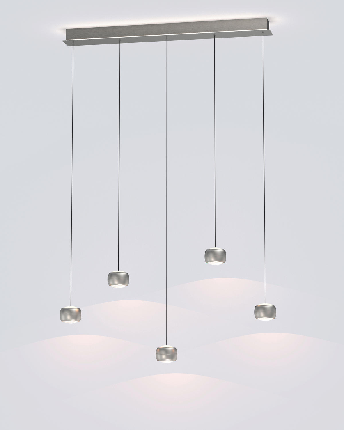 LED-HÄNGELEUCHTE 102/10.5/180 cm  - Nickelfarben, Design, Metall (102/10.5/180cm)