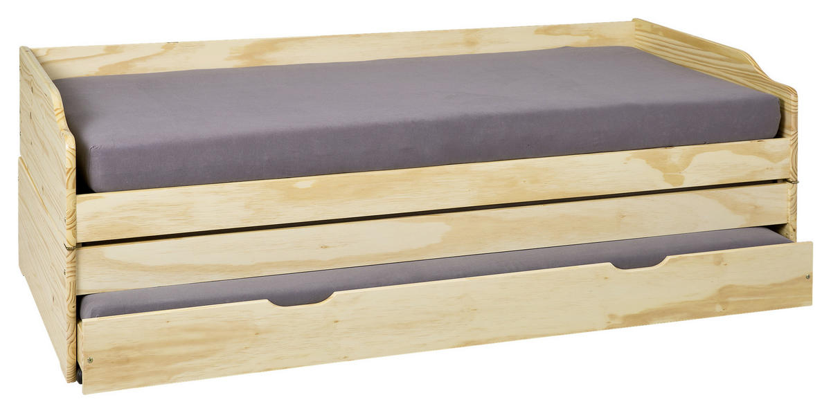Bett "Lotar" , 90/200 cm Naturfarben  - Naturfarben, Konventionell, Holz (90/200cm) - MID.YOU