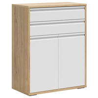 KOMMODE , 80/100/41 cm, 2 Schublade(n)  - Eichefarben/Schwarz, KONVENTIONELL, Holzwerkstoff/Kunststoff (80/100/41cm) - Carryhome