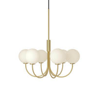 KRONLEUCHTER Ballon 60/60/66,5 cm  - Messingfarben/Opal, Design, Glas/Metall (60/60/66,5cm) - Belid