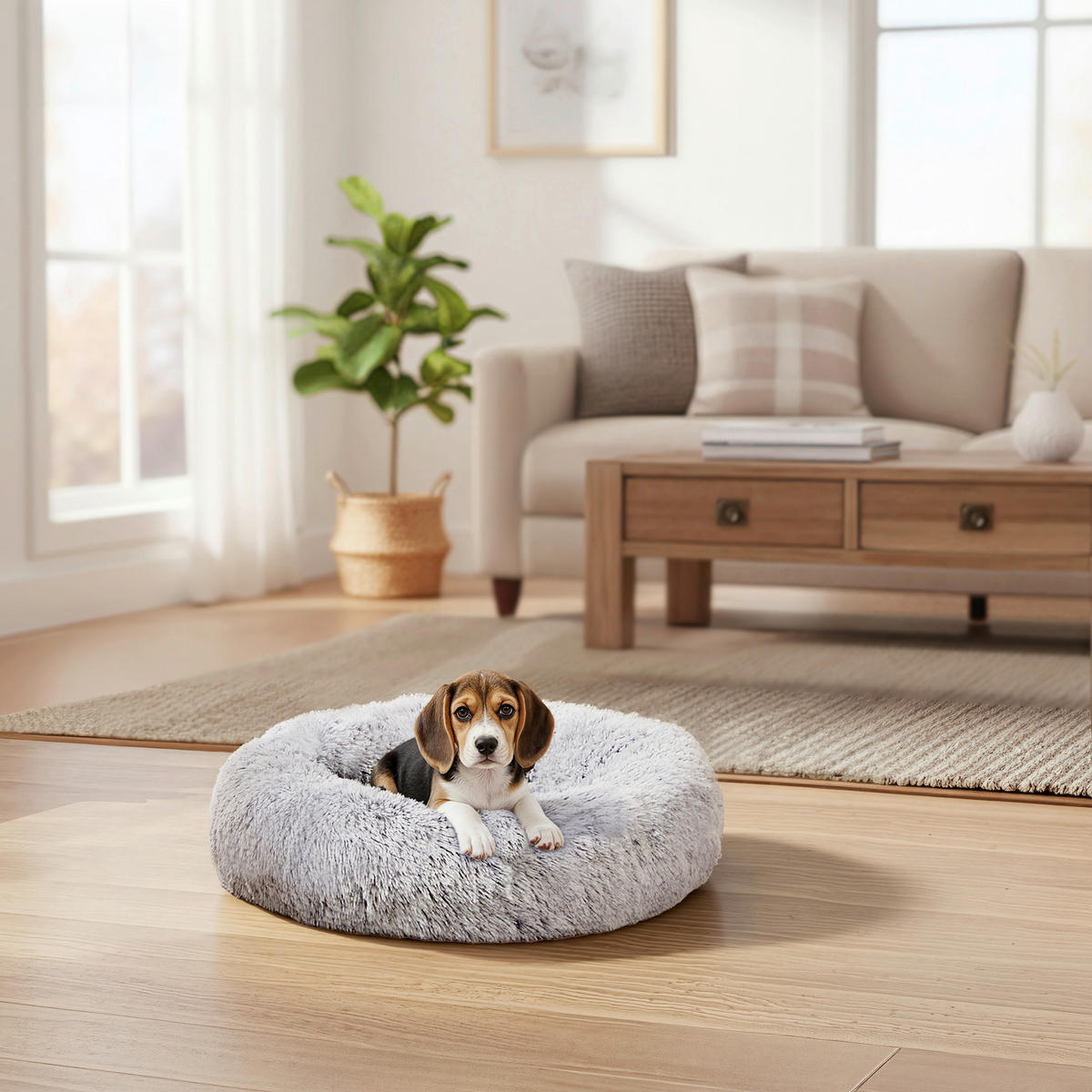 HUNDEBETT - Hellgrau, Trend, Textil (70/20/70cm) - Boxxx