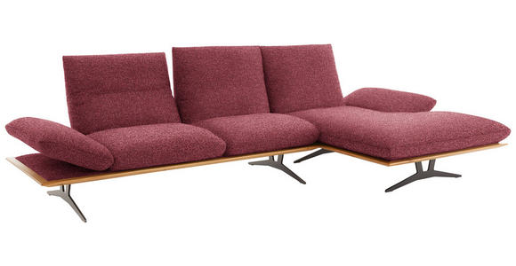 ECKSOFA in Flachgewebe Rot 314/159 cm - Rot/Schwarz, Design, Holz/Textil (314/159cm) - Dieter Knoll