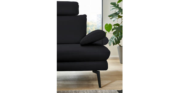 ECKSOFA in Echtleder Anthrazit 180/310 cm - Anthrazit/Schwarz, Design, Leder/Metall (180/310cm) - Dieter Knoll