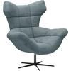 OHRENSESSEL in Chenille Petrol  - Petrol/Schwarz, Design, Textil/Metall (103/119/84cm) - Esposa