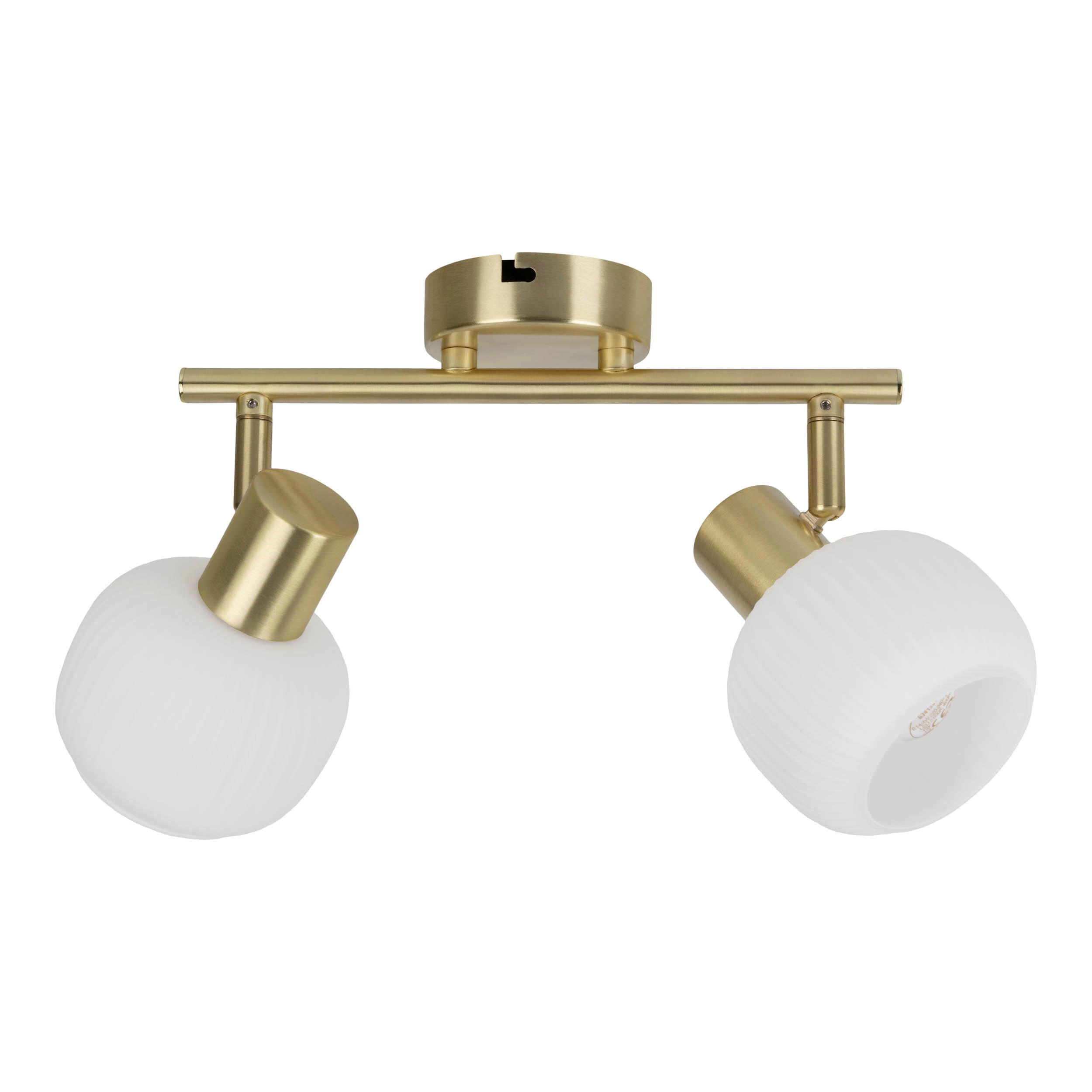 DECKENSTRAHLER LEARTA 25/10/18,5 cm  - Messingfarben/Weiß, LIFESTYLE, Glas/Metall (25/10/18,5cm) - Näve