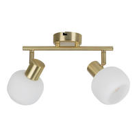 DECKENSTRAHLER LEARTA 25/10/18,5 cm  - Messingfarben/Weiß, LIFESTYLE, Glas/Metall (25/10/18,5cm) - Näve