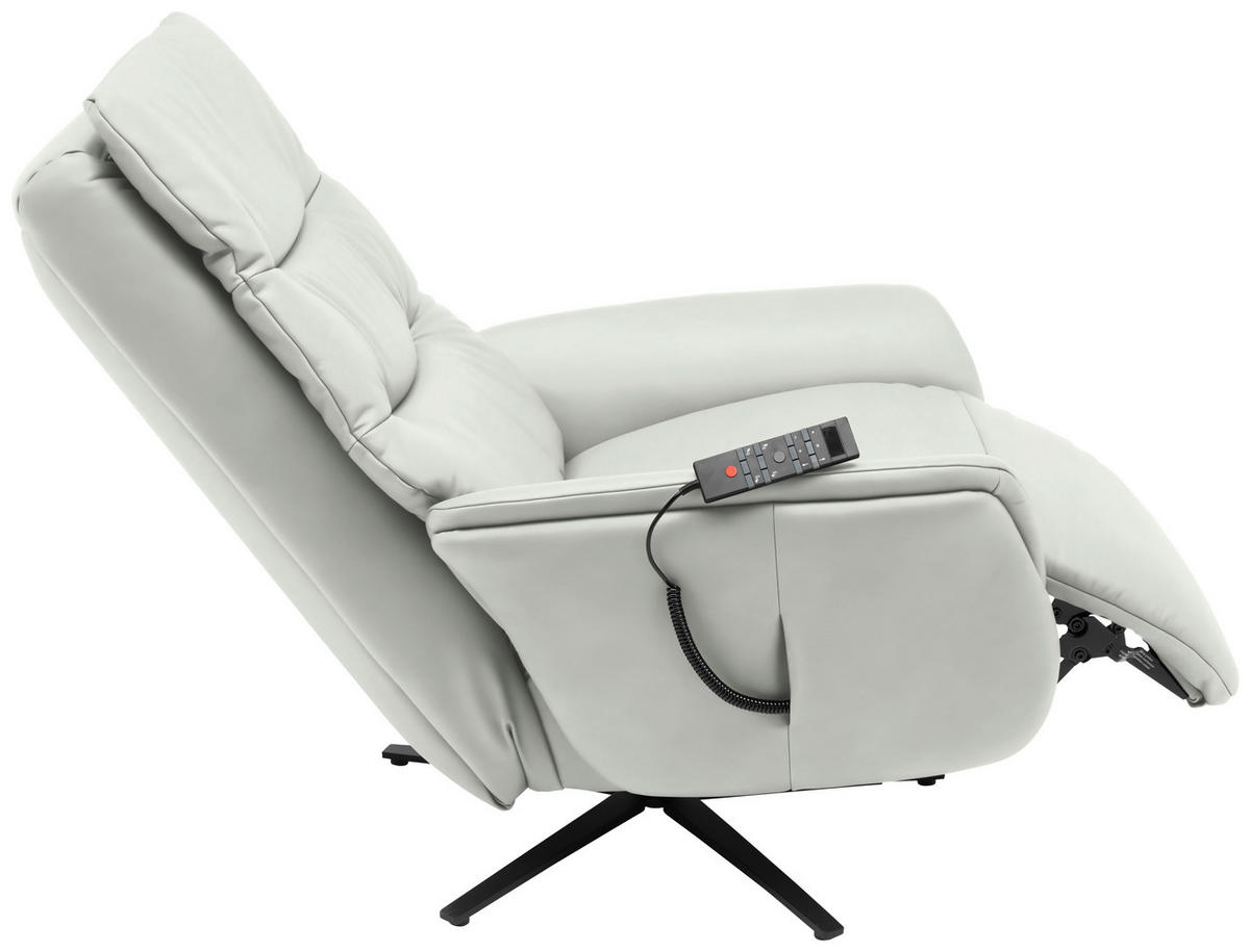 MASSAGESESSEL Echtleder Ecru    - Ecru/Anthrazit, KONVENTIONELL, Leder/Metall (74/114/97cm) - Himolla