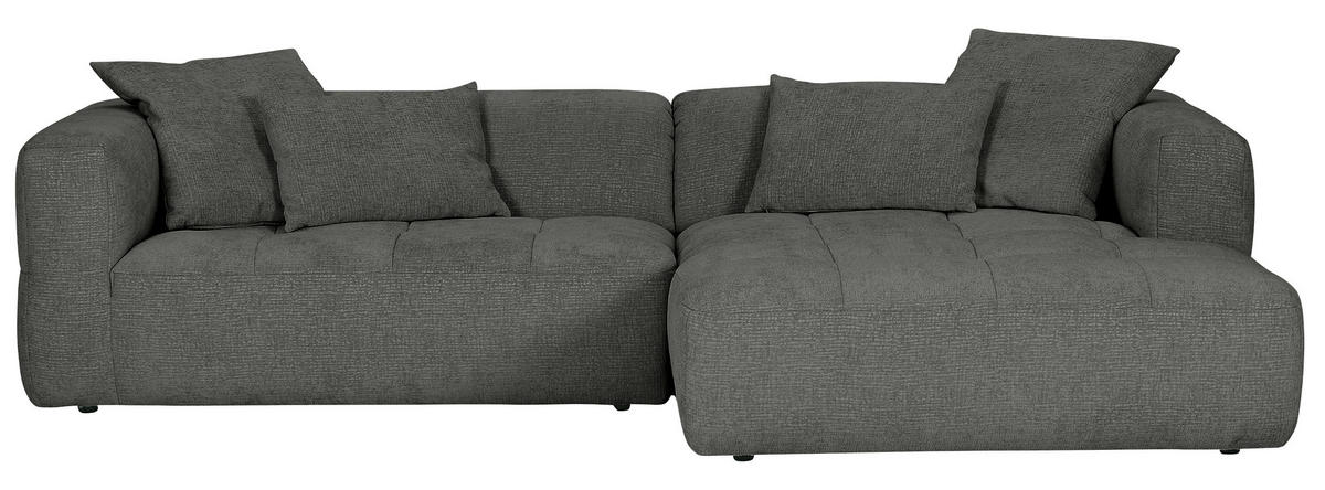 ECKSOFA in Flachgewebe Schwarz  - Schwarz, Konventionell, Kunststoff/Textil (280/170cm) - Carryhome