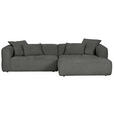 ECKSOFA in Flachgewebe Schwarz  280/170 cm  - Schwarz, KONVENTIONELL, Kunststoff/Textil (280/170cm) - Carryhome