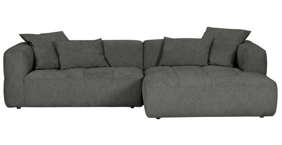 ECKSOFA in Flachgewebe Schwarz  280/170 cm  - Schwarz, KONVENTIONELL, Kunststoff/Textil (280/170cm) - Carryhome