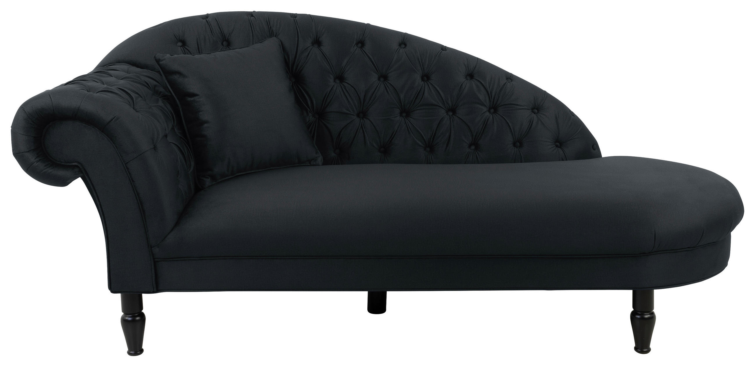 RÉCAMIERE Anthrazit Velours  - Anthrazit/Schwarz, Design, Holz/Textil (216/91/103cm) - MID.YOU