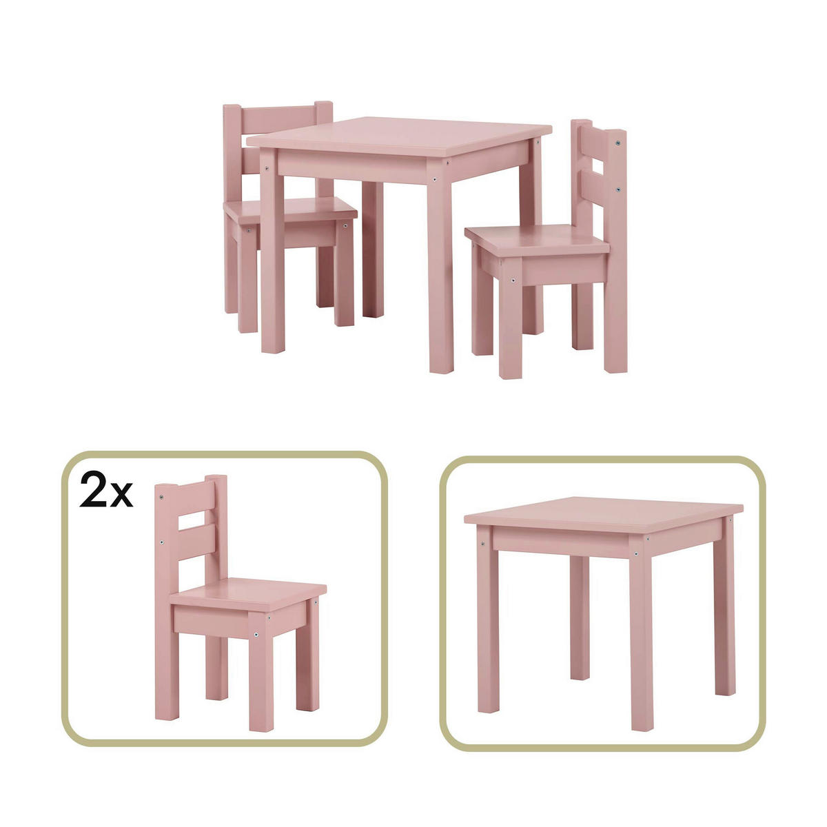 KINDERSITZGRUPPE - Rosa, MODERN, Holz - MID.YOU