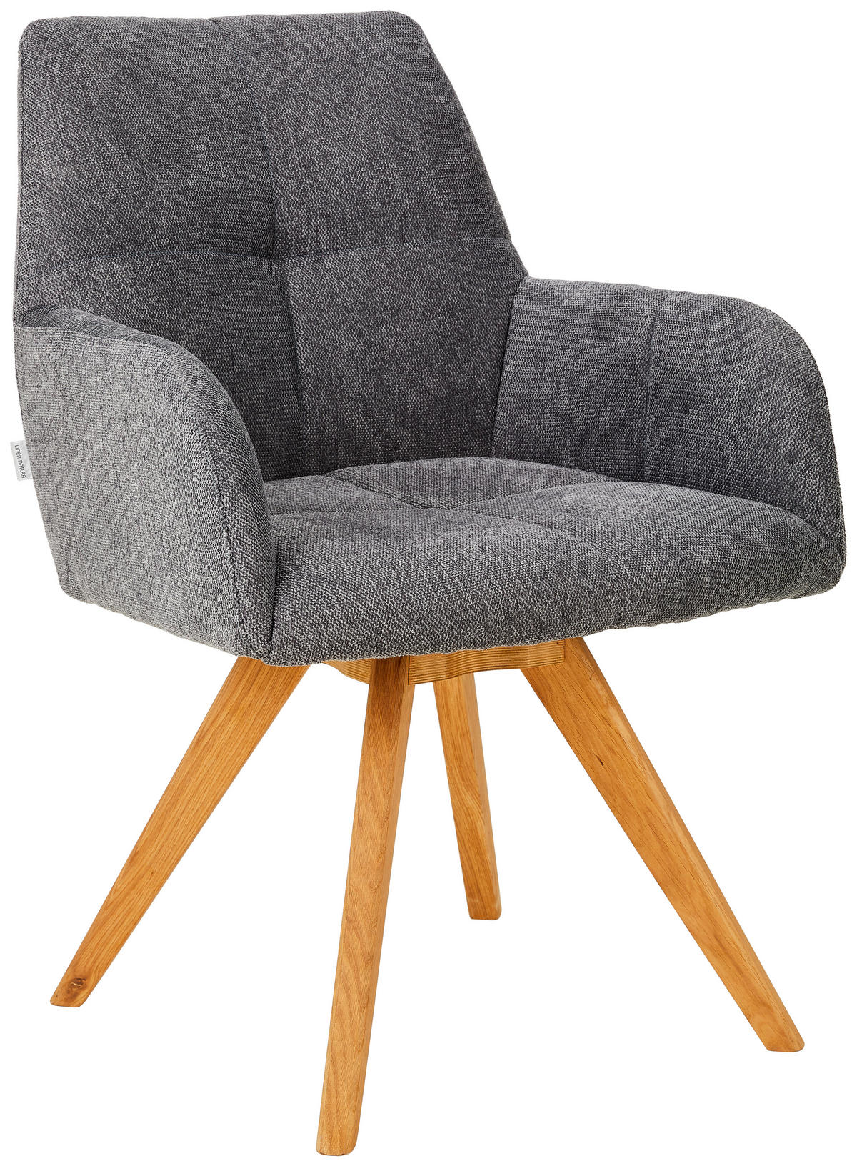ARMLEHNSTUHL drehbar  in Webstoff  - Eichefarben/Anthrazit, KONVENTIONELL, Holz/Textil (62/87,5/68,5cm) - Linea Natura