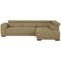 ECKSOFA Ottomane rechts, Eckteil  Olivgrün Struktur  - Schwarz/Olivgrün, Design, Kunststoff/Textil (284/205cm) - Xora