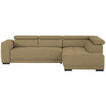 ECKSOFA Olivgrün Struktur  - Schwarz/Olivgrün, Design, Kunststoff/Textil (284/205cm) - Xora