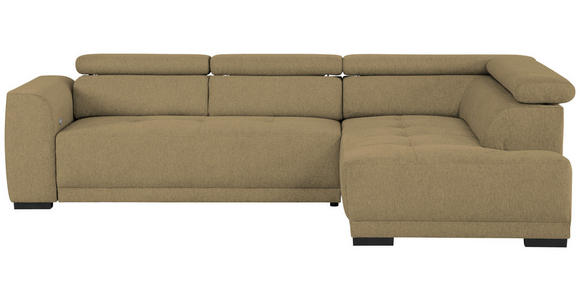 ECKSOFA Olivgrün Struktur - Schwarz/Olivgrün, Design, Kunststoff/Textil (284/205cm) - Xora